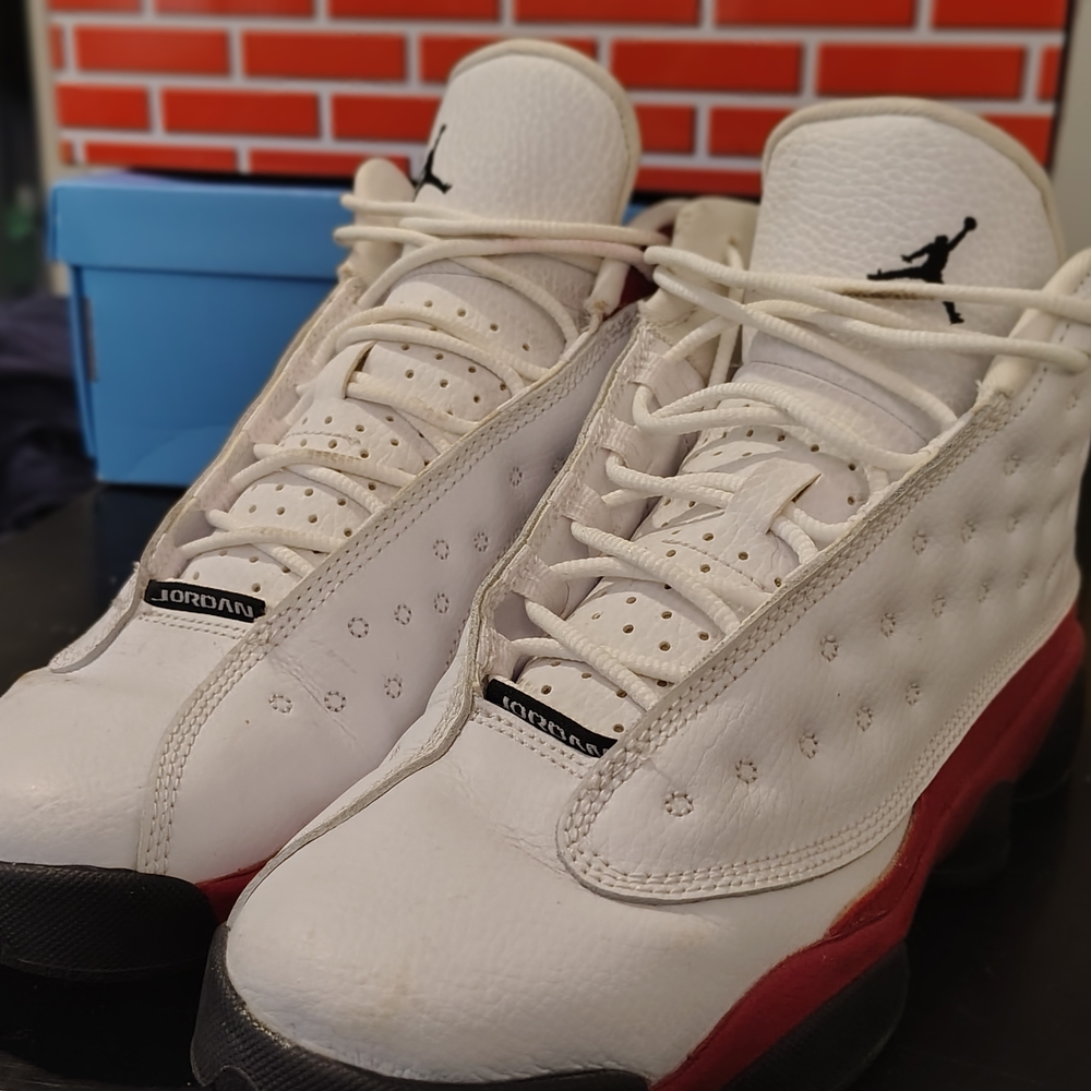 Air Jordan White and Red Sneakers